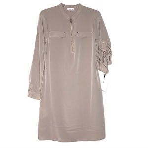 CALVIN KLEIN NUDE SHIRT DRESS